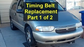 Timing belt replacement Mercury Villager Nissan Quest Pathfinder QX4 Frontier Xterra 2 of 3 [upl. by Enael871]