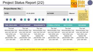 Project Status Report Template Ppt Powerpoint Presentation Model Background Designs [upl. by Avalsorim]