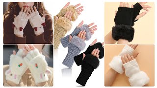 Winter Fashion 2025 Fingerless Gloves New Designs For Ladies [upl. by Nylcaj]