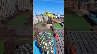 Mini Golf on Paignton Pier at Jurassic park Course July 2024 [upl. by Yeleen243]