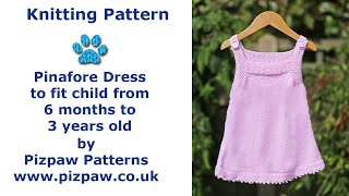 BabyChildrens Sleeveless Pinafore Dress Knitting Pattern to fit from 6 months to 3 years old [upl. by Jo]