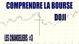 Figure de retournement Le Doji bougie Japonaise Les chandeliers japonais 3 Comprendre la bourse [upl. by Eimareg34]