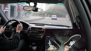 Street Drive Commuting to Work with Pedal Cam  Honda Civic [upl. by Tsew711]