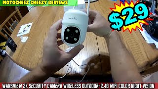 Wansview 2K Security Camera Wireless Outdoor24G WiFi 247 SD Card Storage color night vision [upl. by Nitz]