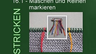 STRICKEN  161  Maschen und Reihen markieren [upl. by Waters218]