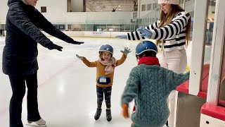 3YEAROLD Nicholas Protsenko is ice skating for the first time [upl. by Euphemiah]