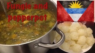 How to cook Fungi and Pepperpot The Antiguan and Barbudan dish [upl. by Haronid]