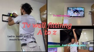 Led tv wall mount installationTv wall mount fitting टिभी भित्तामा कसरी लगाउने tv tv bhitama [upl. by Nevlin]