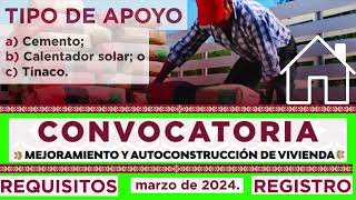 Cómo obtener APOYO de VIVIENDA 2024 🏠 Mejoramiento 👷 autoconstrucción 🟢 subsidio 💲 gratis [upl. by Gorden622]