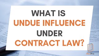 What is Undue Influence [upl. by Alyat]