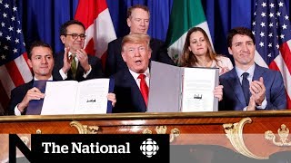 Battle over as Trudeau Trump Pena Nieto sign new NAFTA [upl. by Anitnegra131]