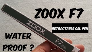 Zoox F7 roller gel pen review  Retractable gel pen for Rs40 New gel pen for Students ✒️🖊️ [upl. by Oregolac311]