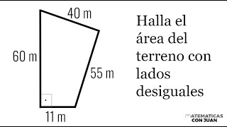 HALLAR LOS METROS CUADRADOS DE UN TERRENO CON CUATRO LADOS DIFERENTES [upl. by Bank]