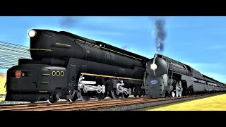 Streamlined PRR T1 6110 126mph vs NYC Dreyfuss Hudson 108mph  Trainz [upl. by Eilyah]