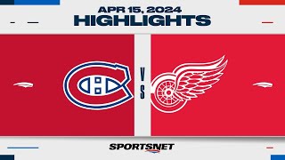 NHL Highlights  Canadiens vs Red Wings  April 15 2024 [upl. by Jamnes]