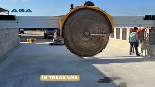 Block Saw Cutting Limestone in Texas USA [upl. by Neff]