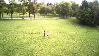 FPV Tricopter chasing people V25 808 camera [upl. by Akinirt271]