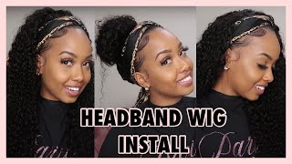 How To Apply Headband Wig  Glueless Wig Install  DONMILY HAIR [upl. by Nerek715]