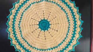 Crochet Table Mat  Crochet Thalposh  Round Table Mat Step by Step [upl. by Harvison]