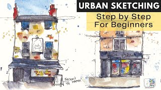 Urban Sketching for Beginners  Step by Step  Tutorial [upl. by Aelrac]