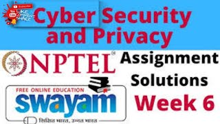 Cyber Security and Privacy NPTEL Assignment 6 week 6 Answers 2024 [upl. by Hokanson7]