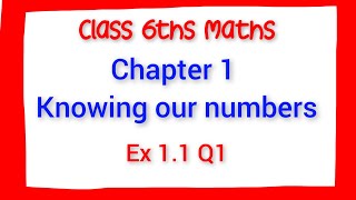 CLASS 6TH CH 1 KNOWING OUR NUMBERS EX 11 Ques 1 class6th knowingournumbers maths [upl. by Daj632]