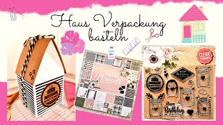 ☀️💞 Haus Verpackung mit Papier und Stempel von ACTION basteln 🏡🎀 I in cm I Annilis Welt ☀️💞 [upl. by Rosemarie]