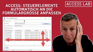 Access Steuerelemente automatisch an die Formulargröße anpassen [upl. by Huston]