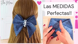 DIY  Como hacer lazos jeans Muy fácil Manualidades con tela How to make bows Out of Jeans [upl. by Euqinoj348]