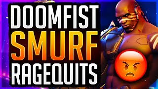 Feeding Doomfist Smurf RAGEQUITS Educational Unranked to GM Doomfist Gameplay Overwatch [upl. by Whallon128]