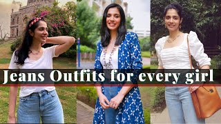 Jeans Outfits for EVERY BODYTYPE Casual Looks for College 📚 or Weekends 💃🏽🐒 [upl. by Asum]