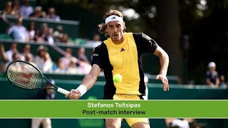 The Boodles 2024  Day 1 Tuesday 25th June  Stefanos Tsitsipas interview [upl. by Anirahtak269]