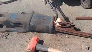 Cutting cable with oxygenacetylene torch [upl. by Demmahum]