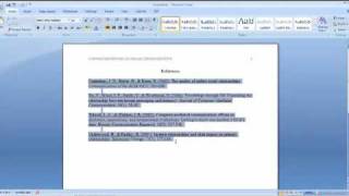 Hanging indentations in Microsoft Word 2007 [upl. by Drescher]