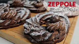 ZEPPOLE di San Giuseppe al CACAO  Al forno  Con crema alla nutella [upl. by Yerhpmuh]