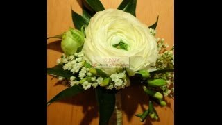 DIY Cómo hacer un boutonniere con Ranunkel y Anemona 3 [upl. by Ettedo246]