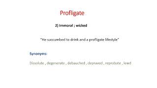 English VocabularyProfligate meanings with synonyms [upl. by Aan105]