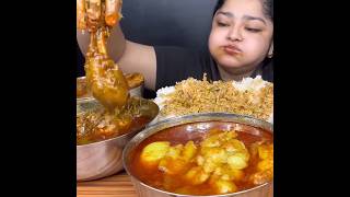 ASMR EATING SPICY CHICKEN CURRY🔥 BASMATI RICE  shorts mukbangnasmreating mukbangasmr asmr [upl. by Bertine]