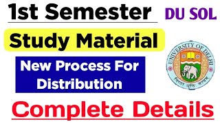 SOL First Semester Study Material Distribution New Process 2023  du sol Study Material Update 2023 [upl. by Ravert]