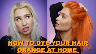 HOW TO DYE YOUR HAIR ORANGE AT HOME  hellebeauty [upl. by Olgnaed]