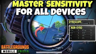 BGMI MASTER sensitivity for All Devices for Gyro amp Non Gyro Players  Zero Recoil Sensitivity  PUBG [upl. by Ennaihs]