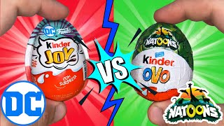 BATALHA DE KINDER OVO KINDER JOY DC LIGA DA JUSTIÇA VS NATOONS QUEM VAI GANHAR PETER TOYS [upl. by Haduhey]