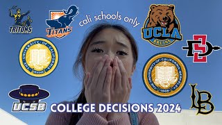 College Decision Reactions 2024  UCs and CSUs [upl. by Ynattyrb452]