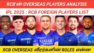 ROYAL CHALLENGERS BANGALORE FOREIGN PLAYERS LIST  IPL 2025 RCB OVERSEAS PLAYERS ANALYSIS [upl. by Clementis]