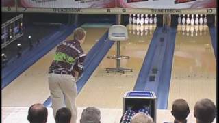 Osku Palermaa Bowling Trick Shot  Launches a Bowling Ball Over a Chair [upl. by Aihsemat896]