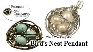 How to Make a Birds Nest Pendant Wire Working 455 [upl. by Dyal797]