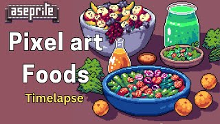 pixel art foods timelapse [upl. by Racklin133]