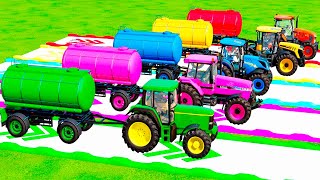 JOHN DEERE vs FENDT vs CLAAS vs DEUTZ FAHR TRACTORS BATTLE ROYALE  Farming Simulator 22 [upl. by Yeliw]