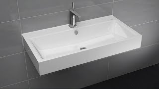 Wallhung washbasin with overflow installation  PURO and SILENIO  KALDEWEI [upl. by Anauq867]