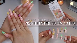 How I Make My 2 SHEIN PRESS ON NAILS Look NATURAL amp LAST 3 WEEKS  DIY Nails At Home [upl. by Yenettirb]